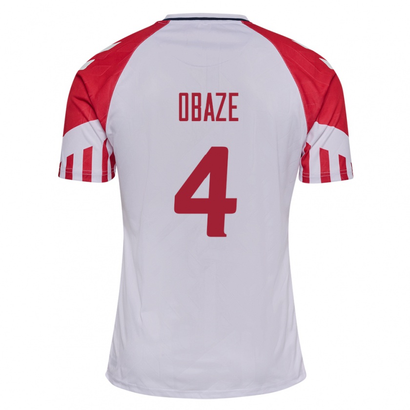 Kandiny Hombre Camiseta Dinamarca Isabella Obaze #4 Blanco 2ª Equipación 24-26 La Camisa Chile