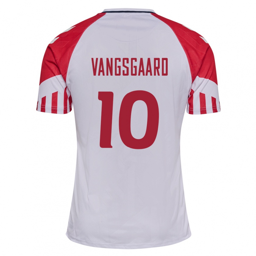 Kandiny Hombre Camiseta Dinamarca Amalie Vangsgaard #10 Blanco 2ª Equipación 24-26 La Camisa Chile
