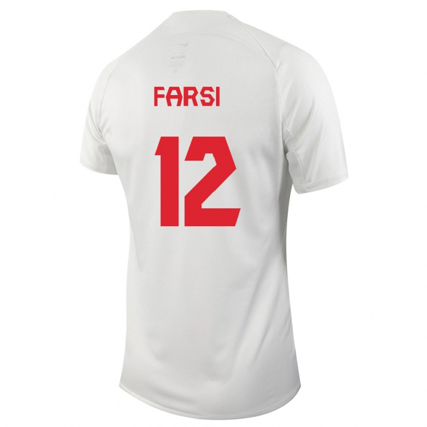 Kandiny Hombre Camiseta Canadá Mohamed Farsi #12 Blanco 2ª Equipación 24-26 La Camisa Chile