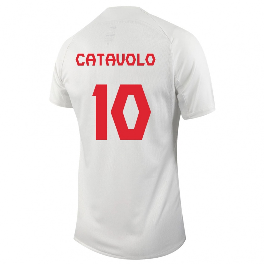 Kandiny Hombre Camiseta Canadá Matthew Catavolo #10 Blanco 2ª Equipación 24-26 La Camisa Chile