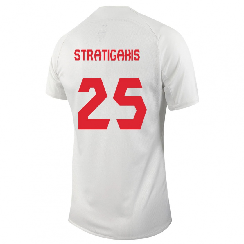 Kandiny Hombre Camiseta Canadá Sarah Stratigakis #25 Blanco 2ª Equipación 24-26 La Camisa Chile