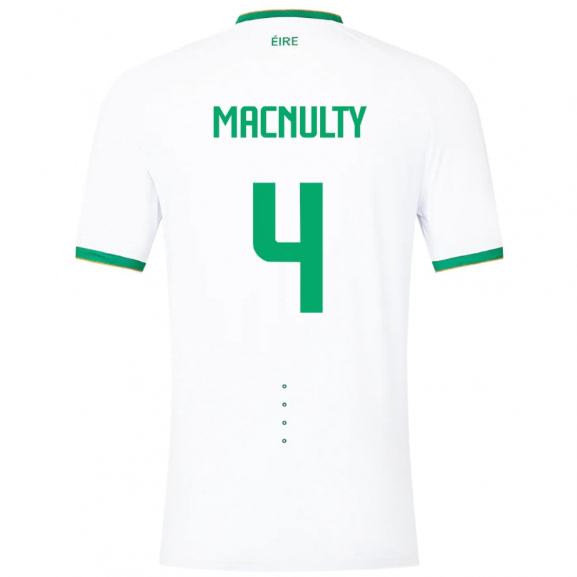 Kandiny Hombre Camiseta Irlanda Anselmo García Macnulty #4 Blanco 2ª Equipación 24-26 La Camisa Chile