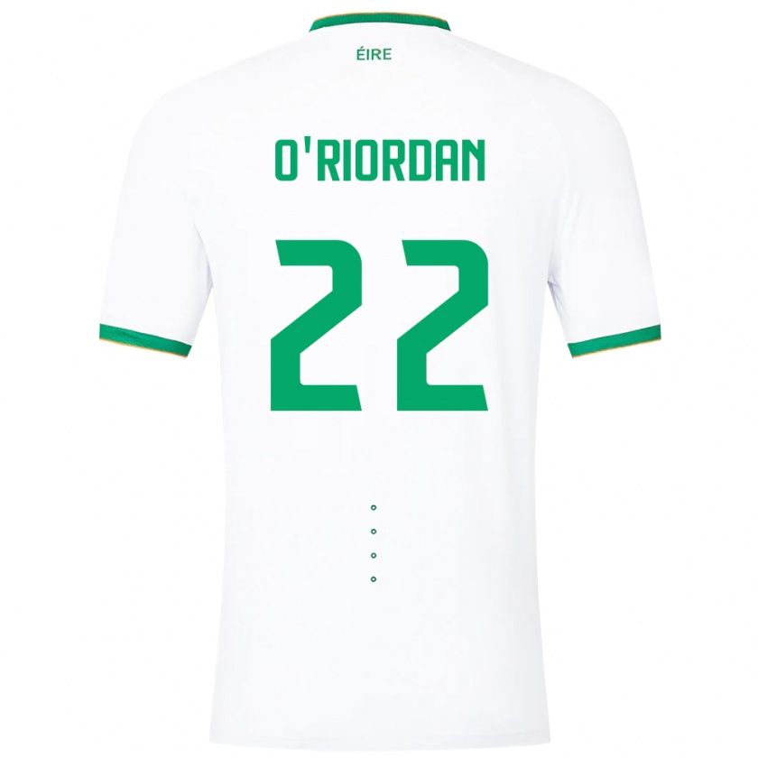Kandiny Hombre Camiseta Irlanda Connor O'riordan #22 Blanco 2ª Equipación 24-26 La Camisa Chile