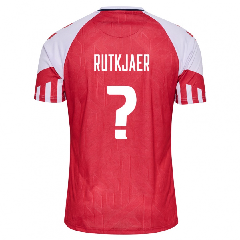Kandiny Mujer Camiseta Dinamarca Villads Rutkjaer #0 Rojo 1ª Equipación 24-26 La Camisa Chile