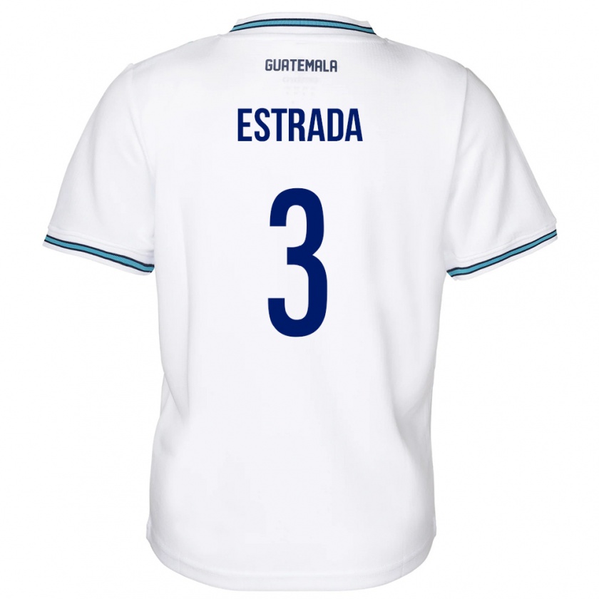 Kandiny Mujer Camiseta Guatemala Carlos Estrada #3 Blanco 1ª Equipación 24-26 La Camisa Chile