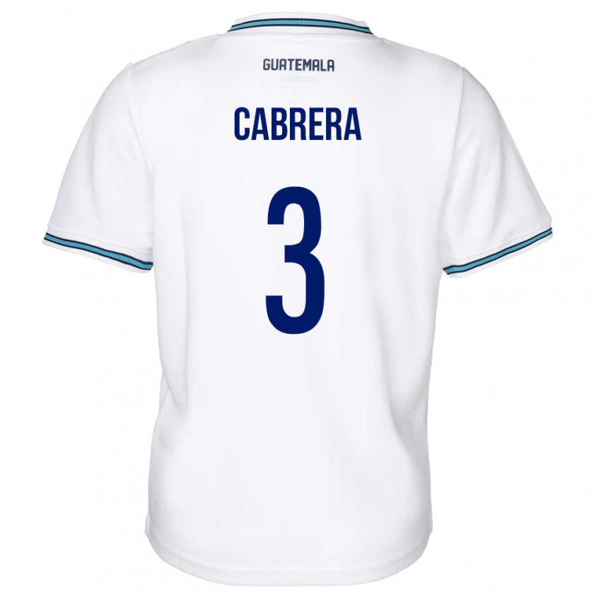Kandiny Mujer Camiseta Guatemala Gabriel Cabrera #3 Blanco 1ª Equipación 24-26 La Camisa Chile