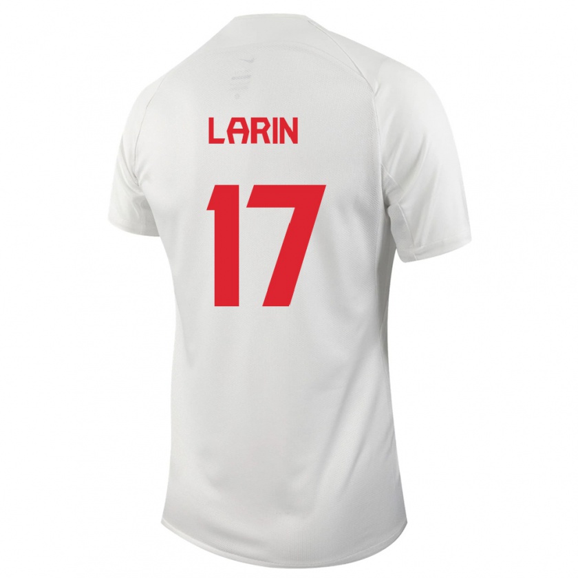 Kandiny Mujer Camiseta Canadá Cyle Larin #17 Blanco 2ª Equipación 24-26 La Camisa Chile