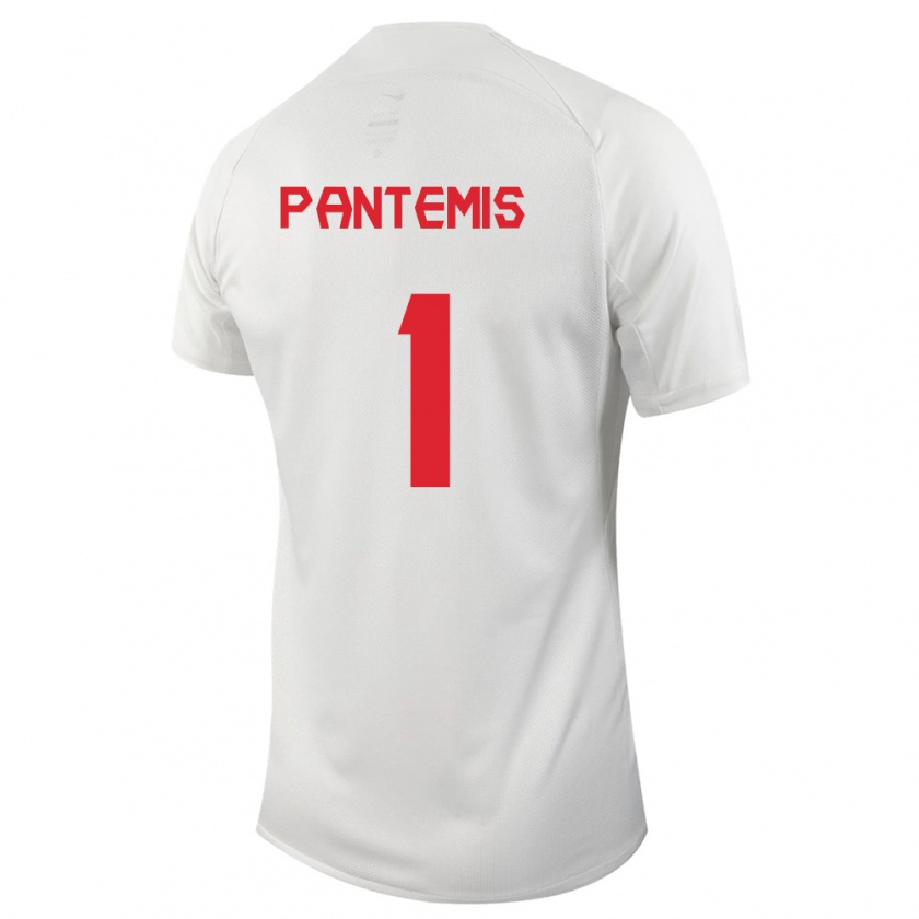 Kandiny Mujer Camiseta Canadá James Pantemis #1 Blanco 2ª Equipación 24-26 La Camisa Chile