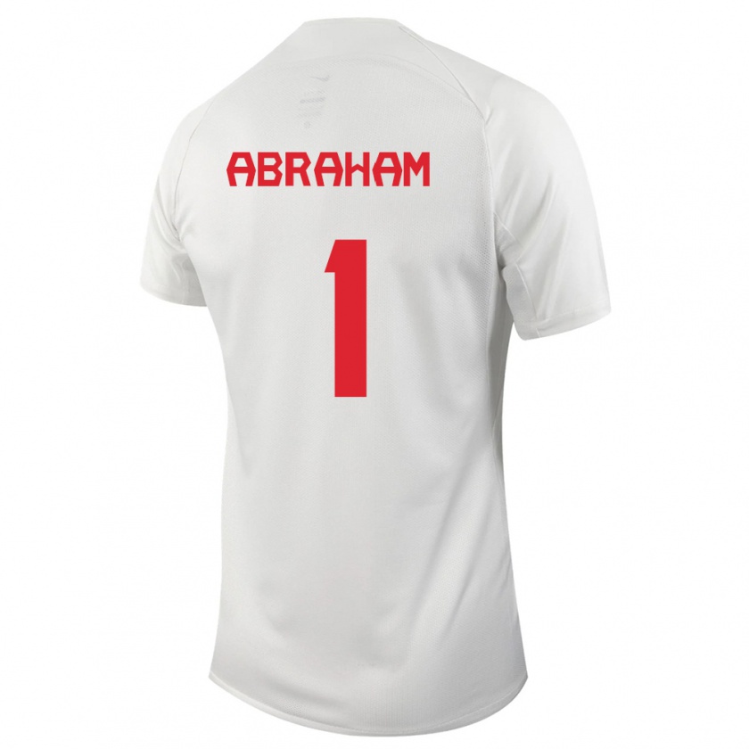Kandiny Mujer Camiseta Canadá Nathaniel Abraham #1 Blanco 2ª Equipación 24-26 La Camisa Chile