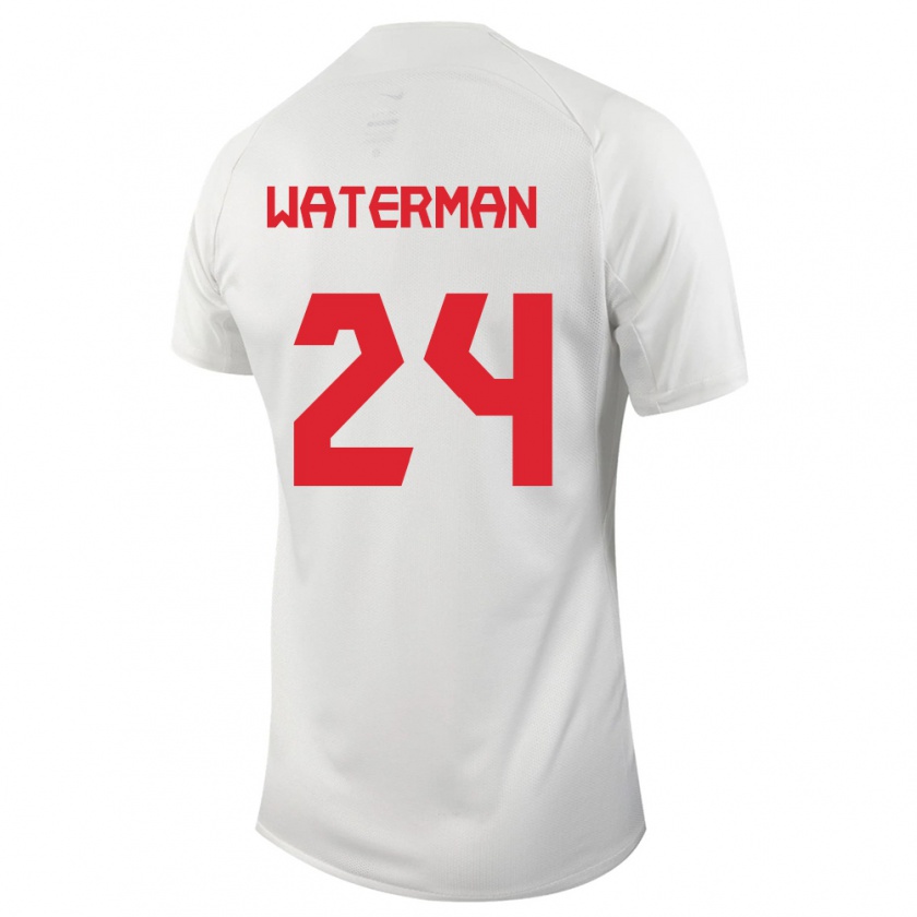Kandiny Mujer Camiseta Canadá Joel Waterman #24 Blanco 2ª Equipación 24-26 La Camisa Chile