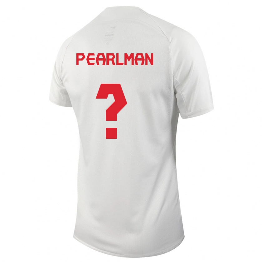 Kandiny Mujer Camiseta Canadá Adam Pearlman #0 Blanco 2ª Equipación 24-26 La Camisa Chile