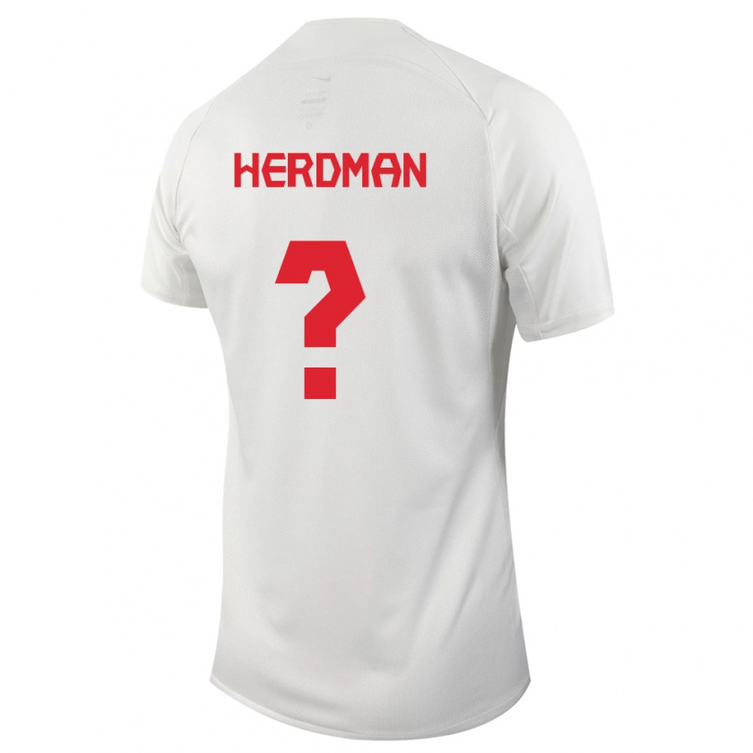 Kandiny Mujer Camiseta Canadá Jay Herdman #0 Blanco 2ª Equipación 24-26 La Camisa Chile