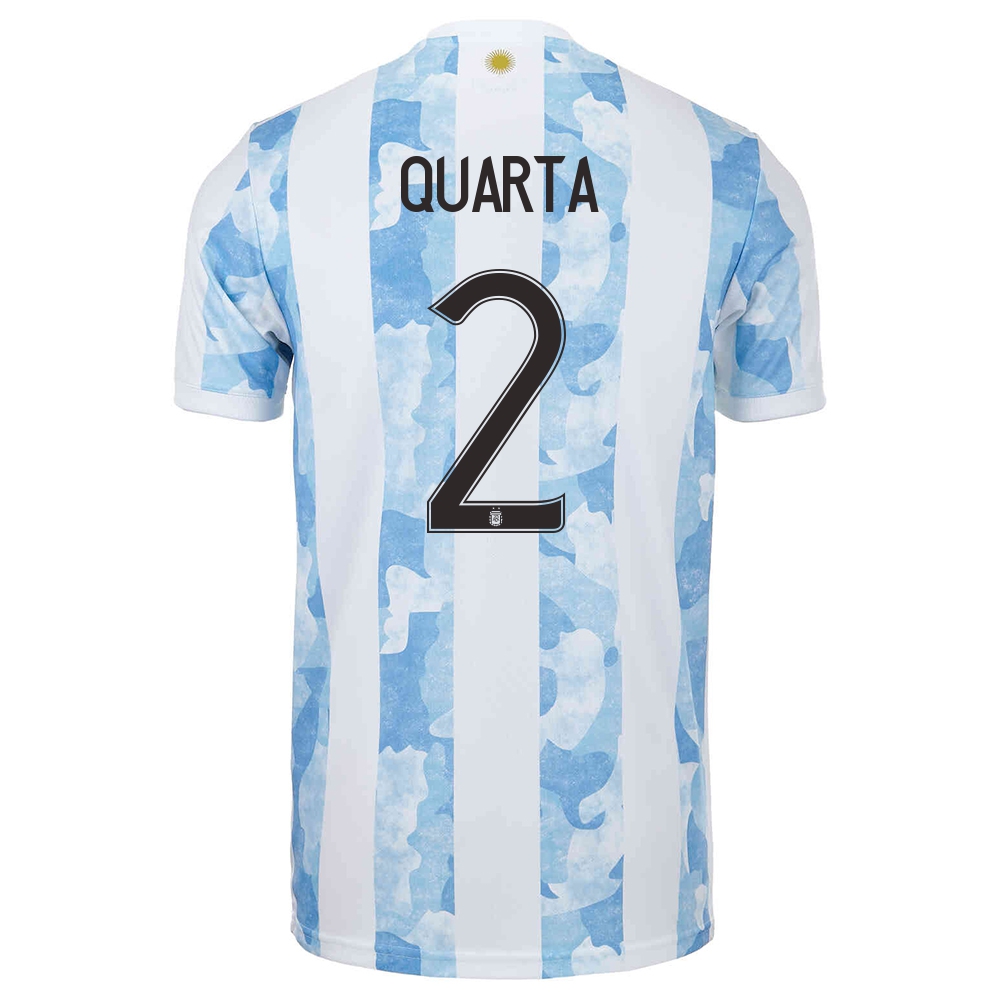 Mujer Selección De Fútbol De Argentina Camiseta Lucas Martinez Quarta #2 1ª Equipación Azul Blanco 2021 Chile