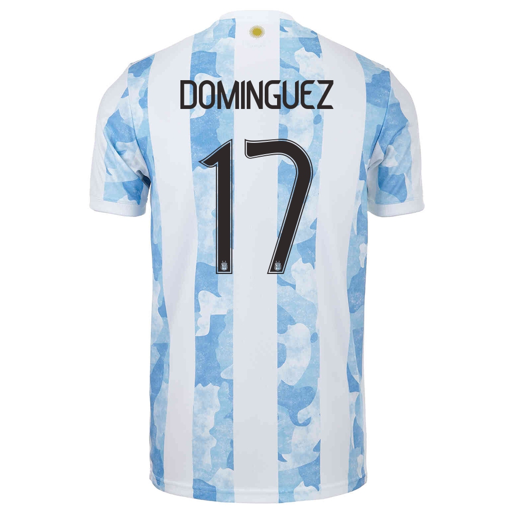 Mujer Selección De Fútbol De Argentina Camiseta Nicolas Dominguez #17 1ª Equipación Azul Blanco 2021 Chile