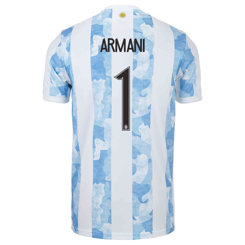 Mujer Selección De Fútbol De Argentina Camiseta Franco Armani #1 1ª Equipación Azul Blanco 2021 Chile