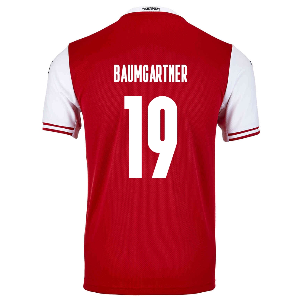 Mujer Selección De Fútbol De Austria Camiseta Christoph Baumgartner #19 1ª Equipación Rojo 2021 Chile