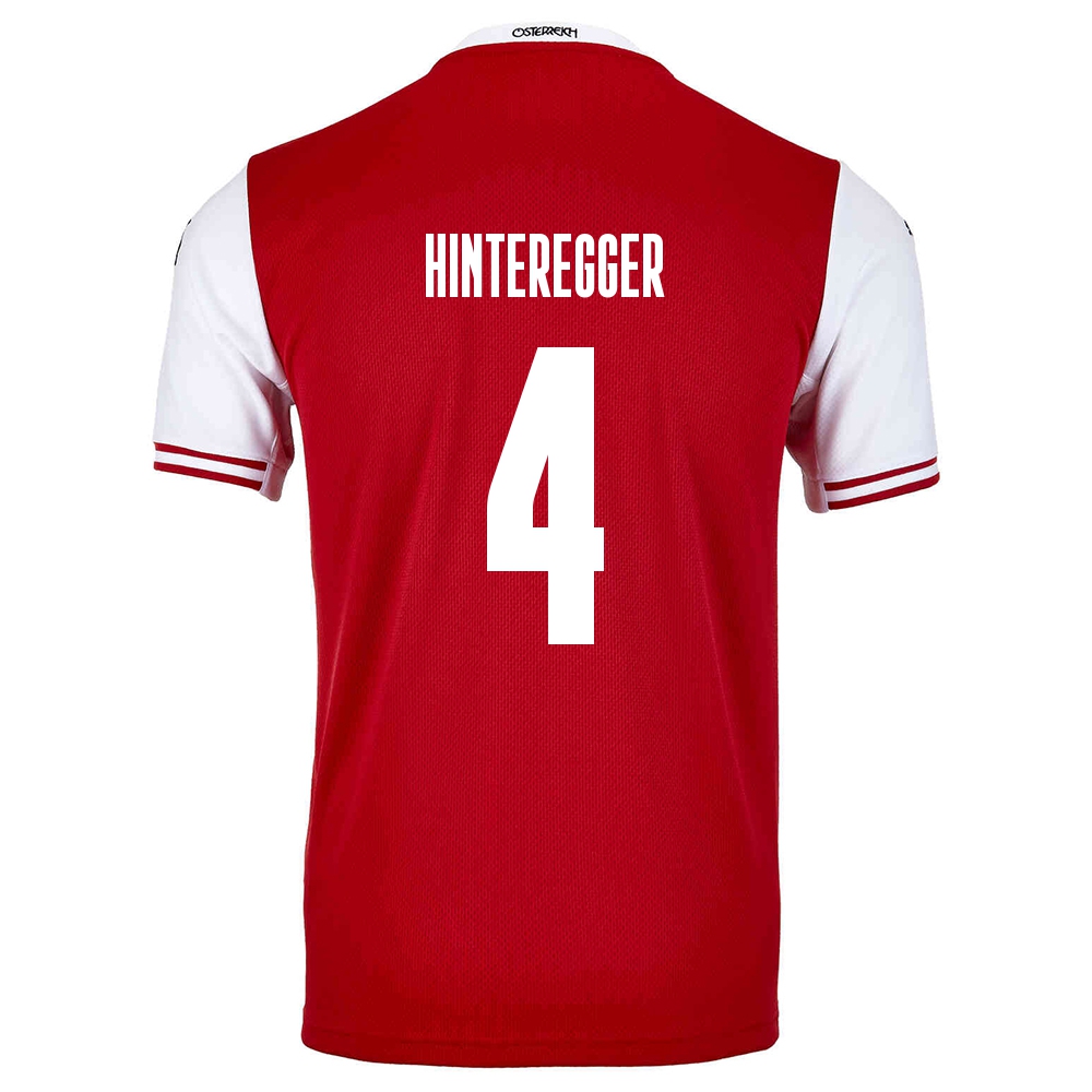 Hombre Selección De Fútbol De Austria Camiseta Martin Hinteregger #4 1ª Equipación Rojo 2021 Chile