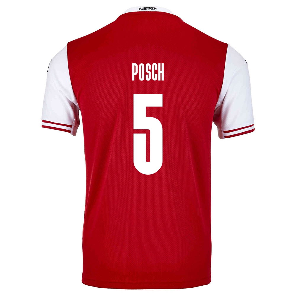 Hombre Selección De Fútbol De Austria Camiseta Stefan Posch #5 1ª Equipación Rojo 2021 Chile