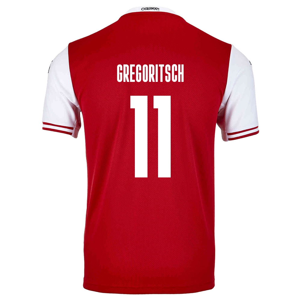 Hombre Selección De Fútbol De Austria Camiseta Michael Gregoritsch #11 1ª Equipación Rojo 2021 Chile