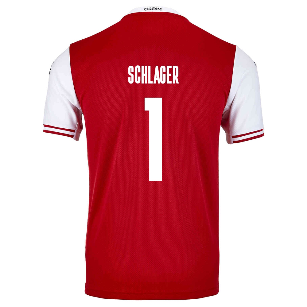 Hombre Selección De Fútbol De Austria Camiseta Alexander Schlager #1 1ª Equipación Rojo 2021 Chile