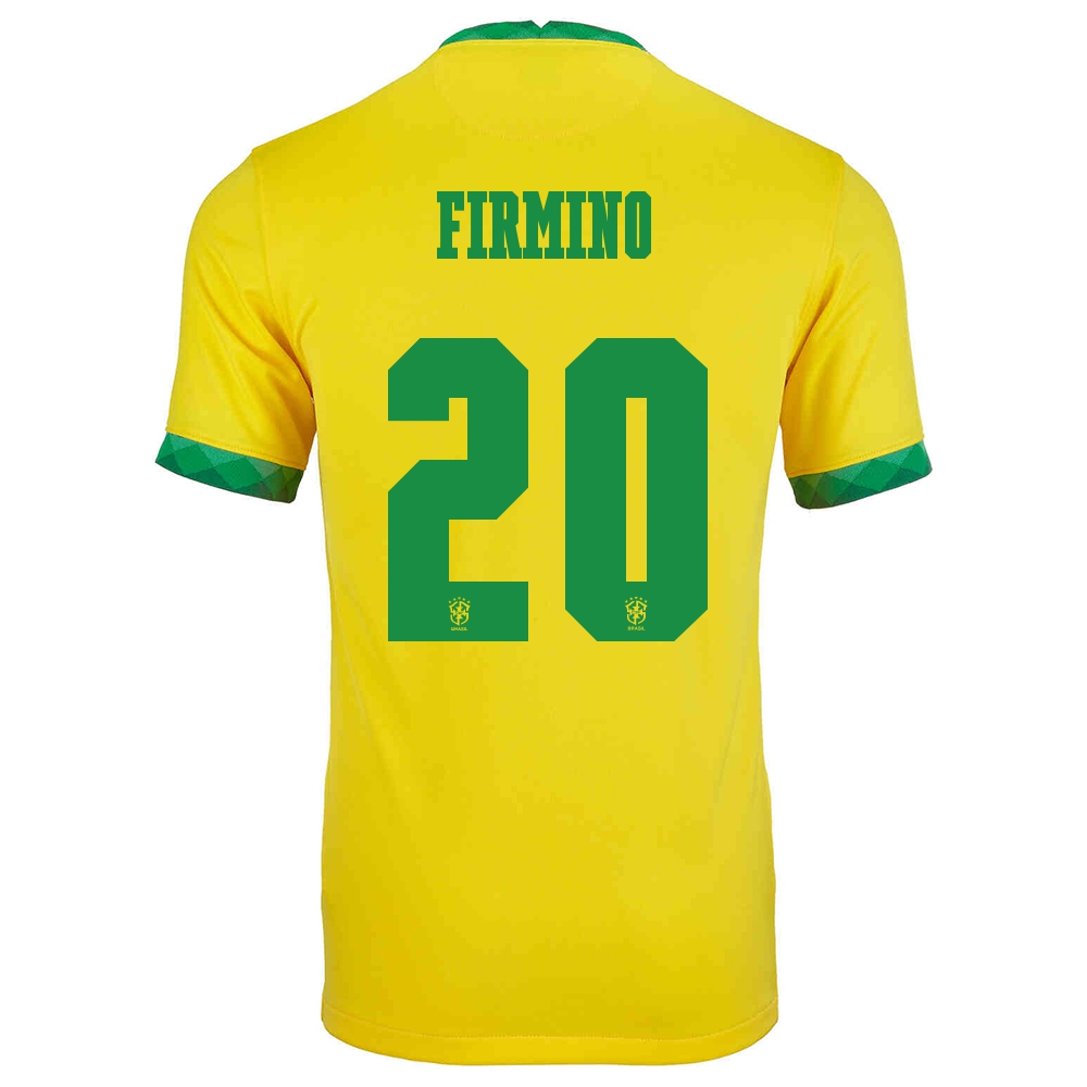 Mujer Selección De Fútbol De Brasil Camiseta Roberto Firmino #20 1ª Equipación Amarillo 2021 Chile