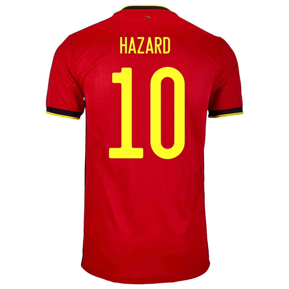 Mujer Selección De Fútbol De Bélgica Camiseta Eden Hazard #10 1ª Equipación Rojo 2021 Chile