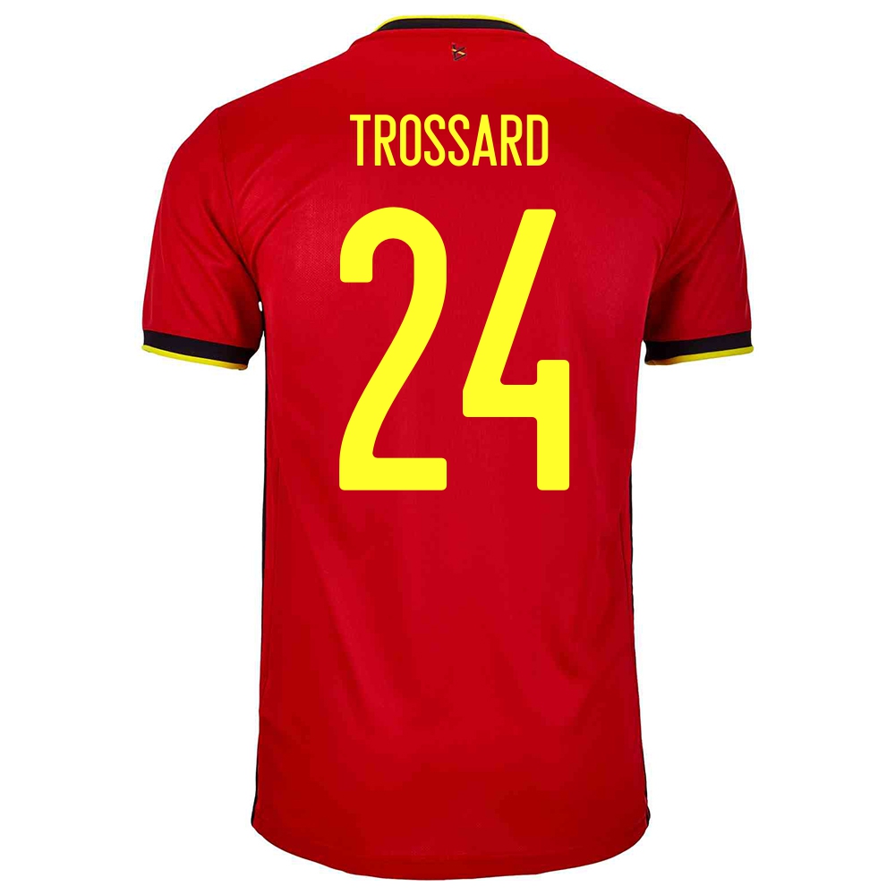 Mujer Selección De Fútbol De Bélgica Camiseta Leandro Trossard #24 1ª Equipación Rojo 2021 Chile