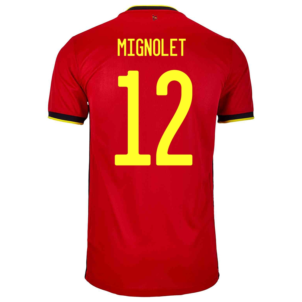 Mujer Selección De Fútbol De Bélgica Camiseta Simon Mignolet #12 1ª Equipación Rojo 2021 Chile