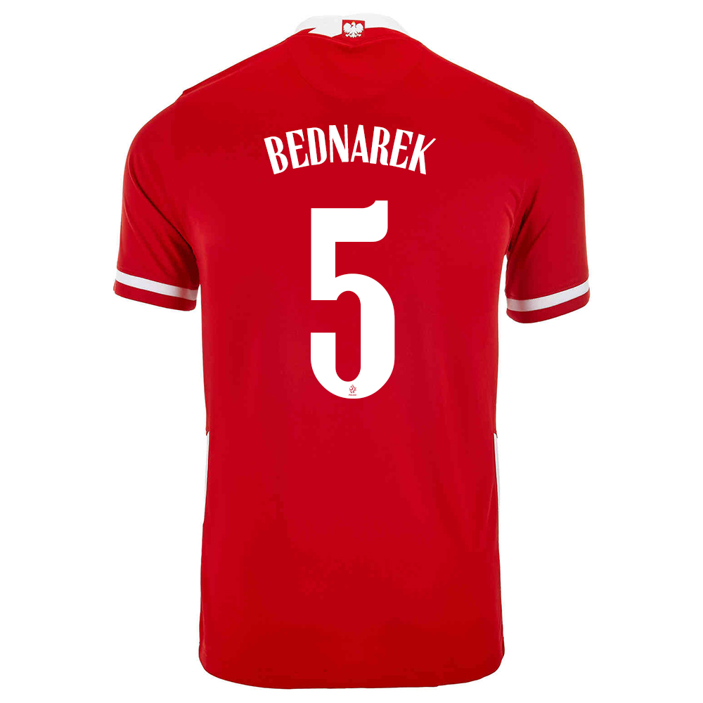 Niño Selección De Fútbol De Polonia Camiseta Jan Bednarek #5 1ª Equipación Rojo 2021 Chile