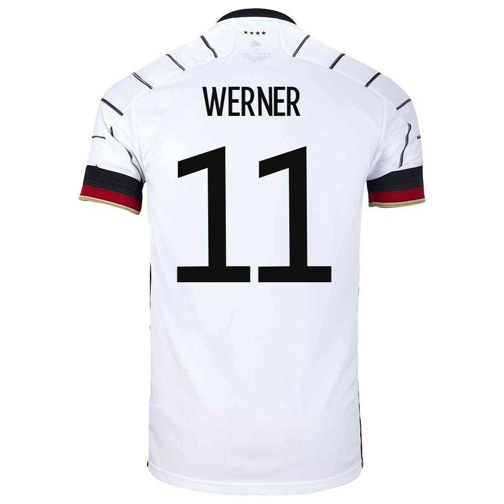 Niño Selección De Fútbol De Alemania Camiseta Timo Werner #11 1ª Equipación Blanco 2021 Chile