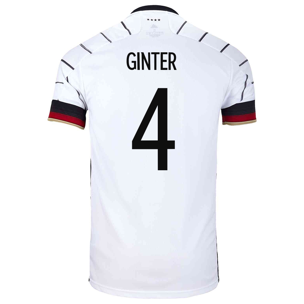 Niño Selección De Fútbol De Alemania Camiseta Matthias Ginter #4 1ª Equipación Blanco 2021 Chile