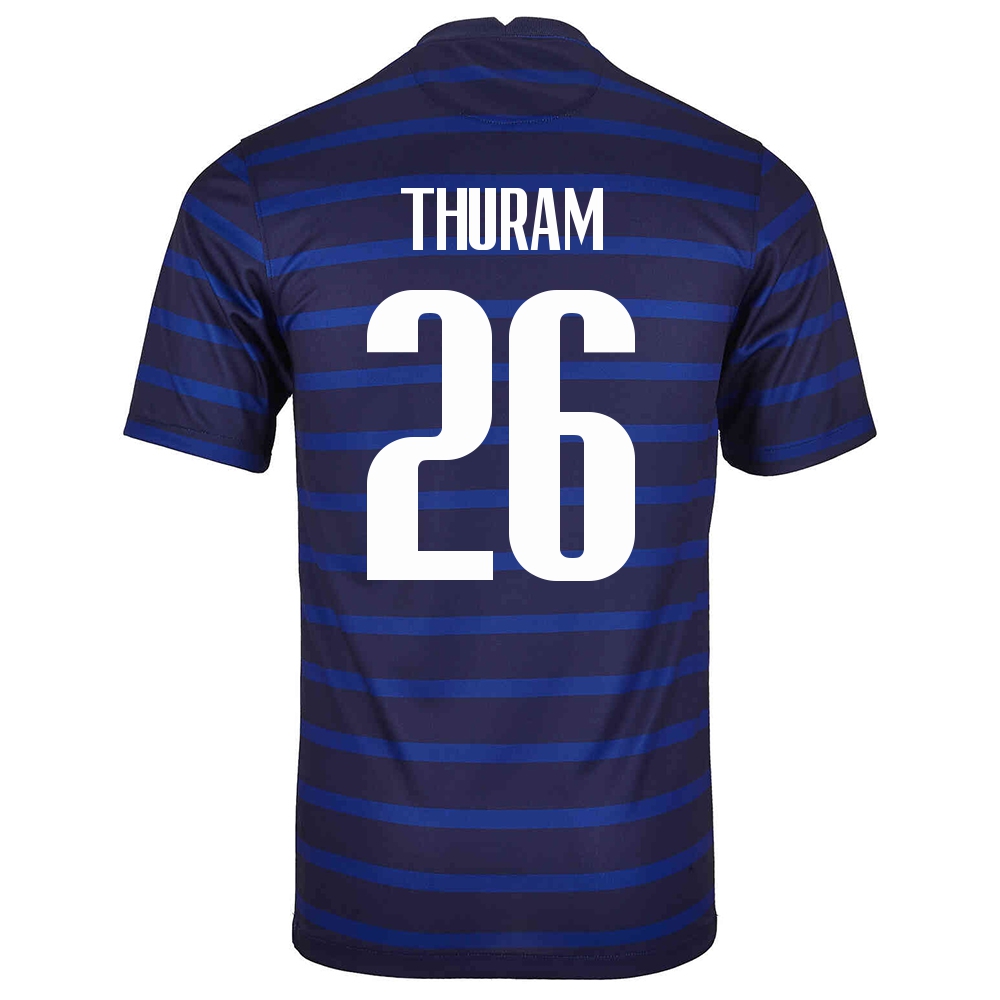 Mujer Selección De Fútbol De Francia Camiseta Marcus Thuram #26 1ª Equipación Azul Oscuro 2021 Chile