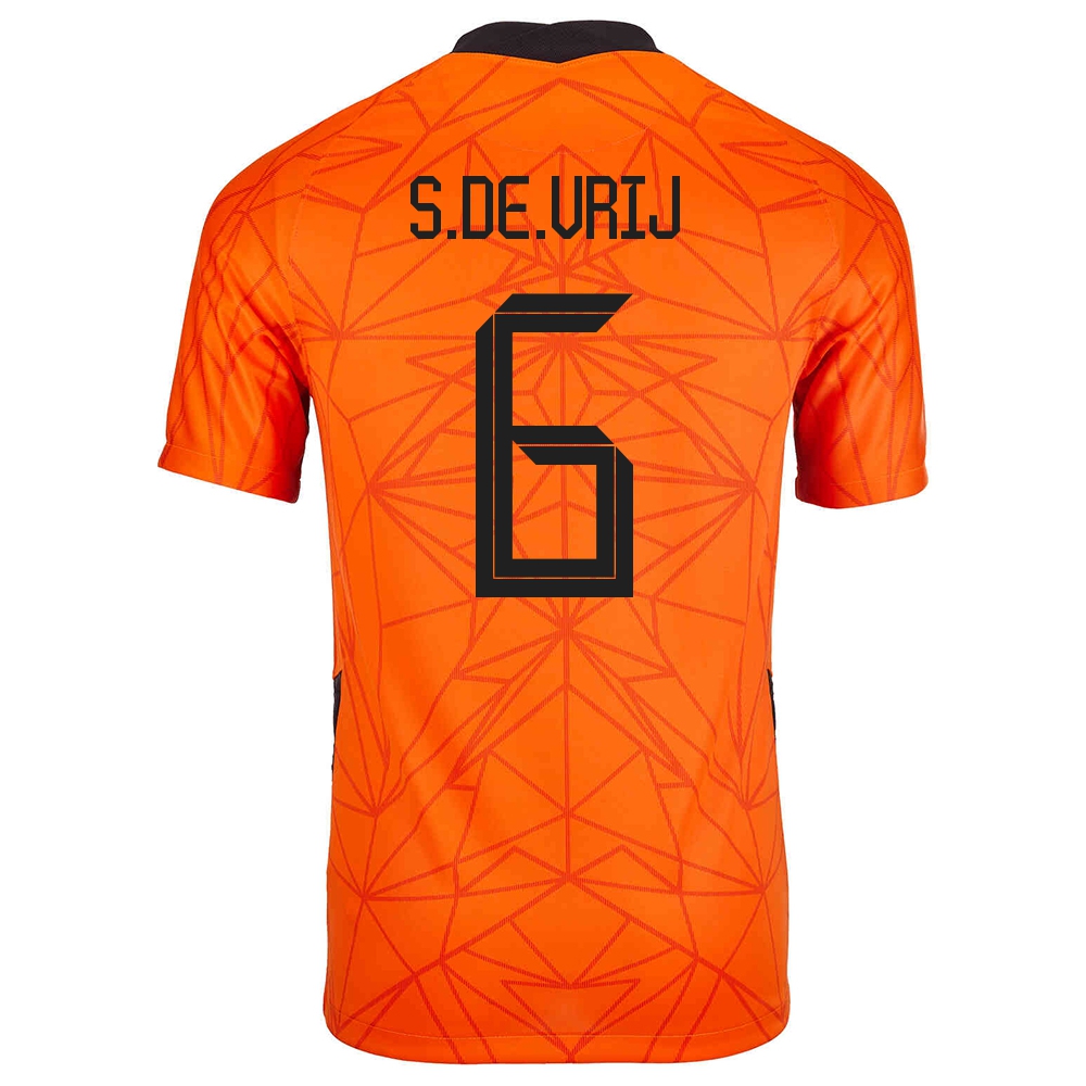 Niño Selección De Fútbol De Los Países Bajos Camiseta Stefan De Vrij #6 1ª Equipación Naranja 2021 Chile