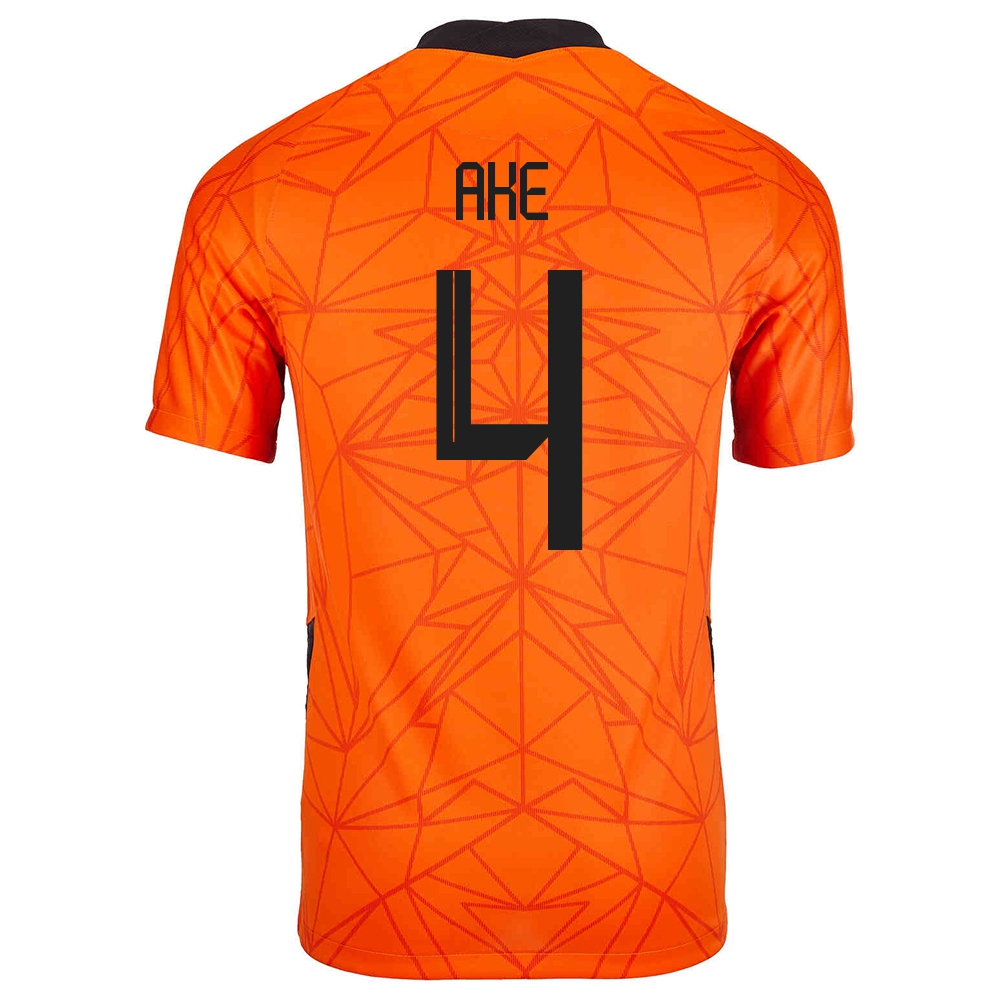 Niño Selección De Fútbol De Los Países Bajos Camiseta Nathan Ake #4 1ª Equipación Naranja 2021 Chile