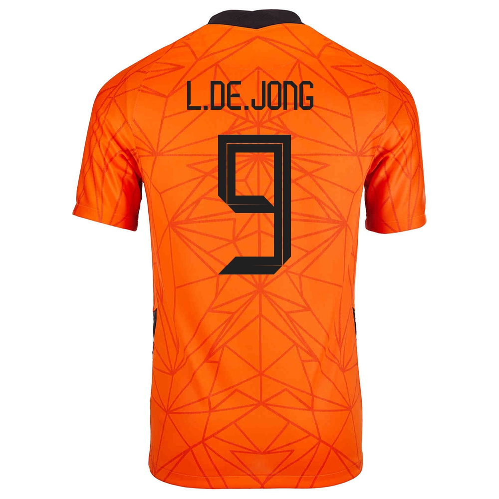 Hombre Selección De Fútbol De Los Países Bajos Camiseta Luuk De Jong #9 1ª Equipación Naranja 2021 Chile