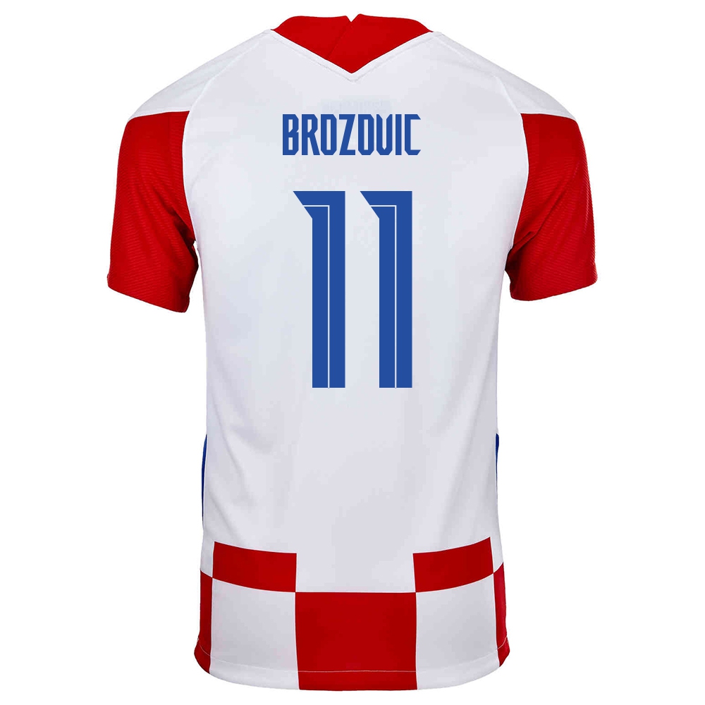 Niño Selección De Fútbol De Croacia Camiseta Marcelo Brozovic #11 1ª Equipación Rojo Blanco 2021 Chile