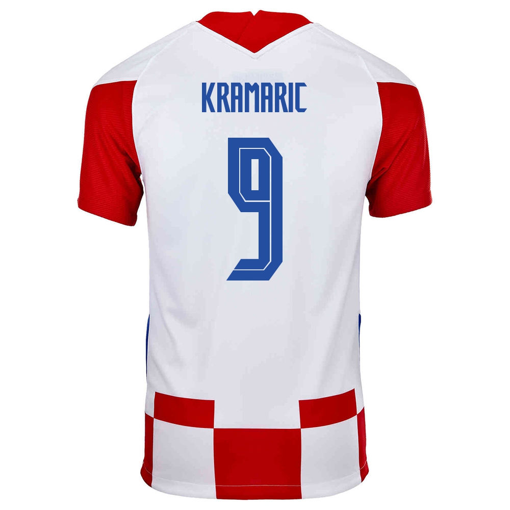 Hombre Selección De Fútbol De Croacia Camiseta Andrej Kramaric #9 1ª Equipación Rojo Blanco 2021 Chile