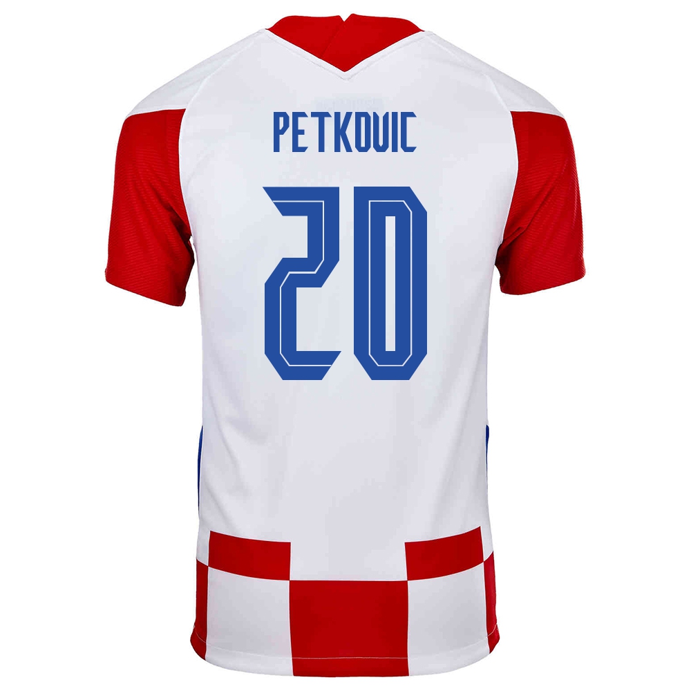 Hombre Selección De Fútbol De Croacia Camiseta Bruno Petkovic #20 1ª Equipación Rojo Blanco 2021 Chile