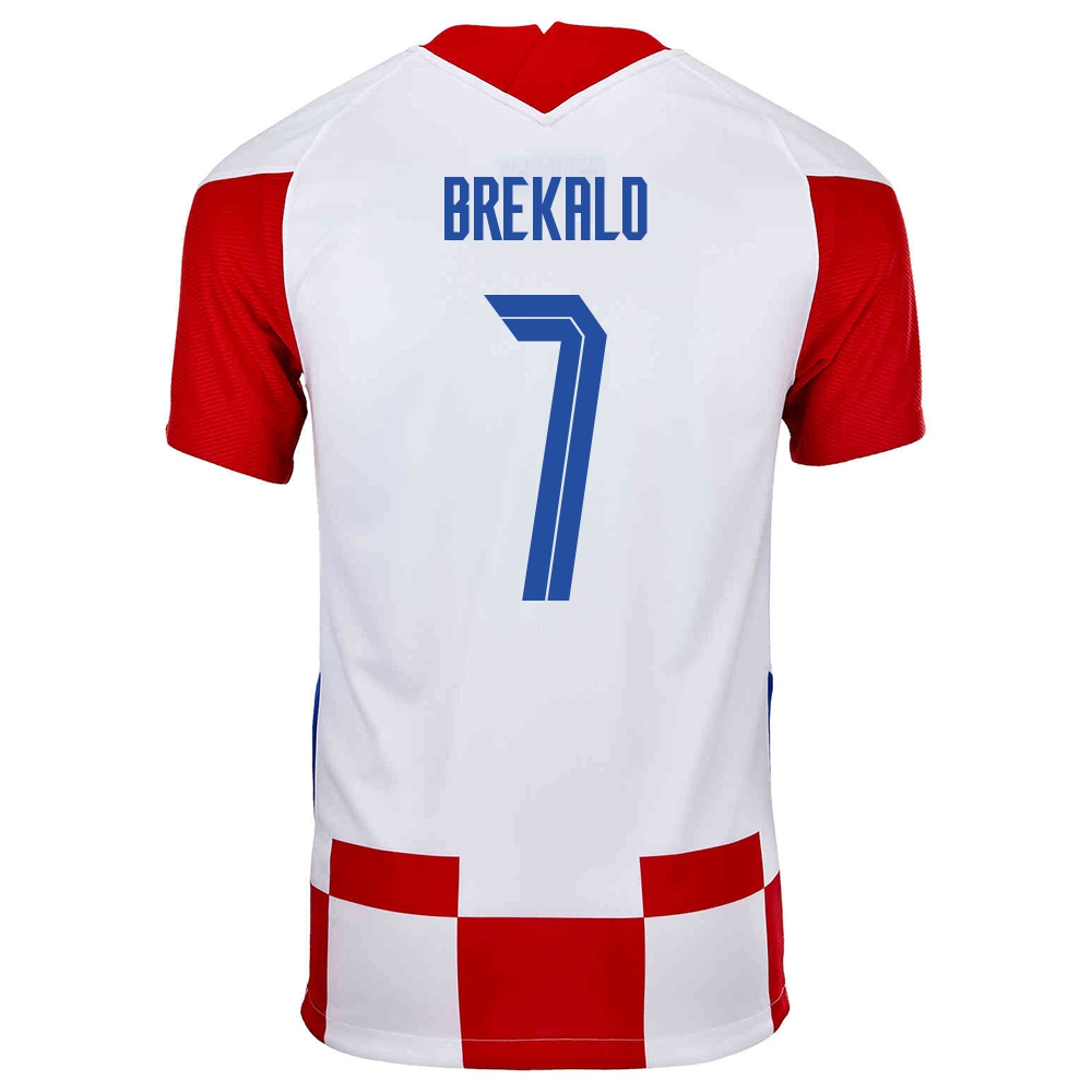 Hombre Selección De Fútbol De Croacia Camiseta Josip Brekalo #7 1ª Equipación Rojo Blanco 2021 Chile