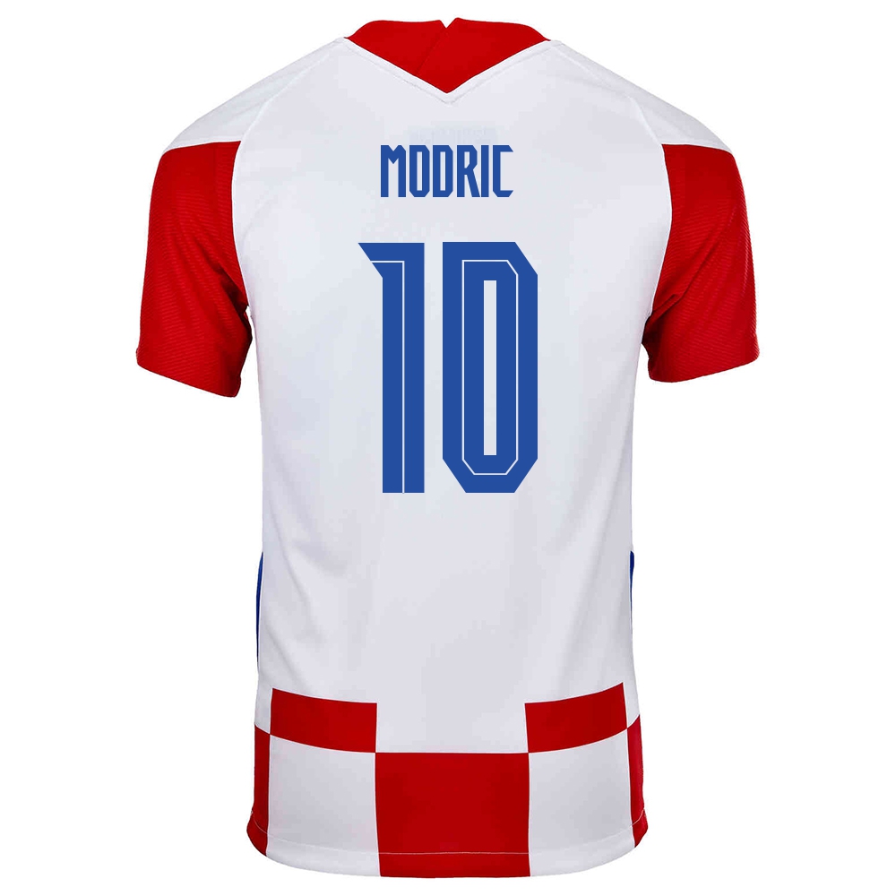 Hombre Selección De Fútbol De Croacia Camiseta Luka Modric #10 1ª Equipación Rojo Blanco 2021 Chile