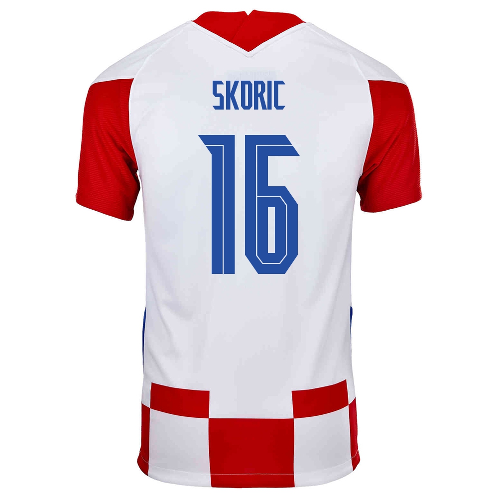 Hombre Selección De Fútbol De Croacia Camiseta Mile Skoric #16 1ª Equipación Rojo Blanco 2021 Chile