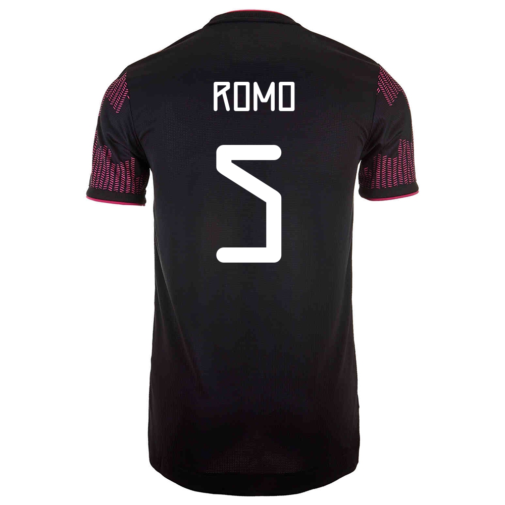 Mujer Selección De Fútbol De México Camiseta Luis Romo #5 1ª Equipación Rosa Roja 2021 Chile