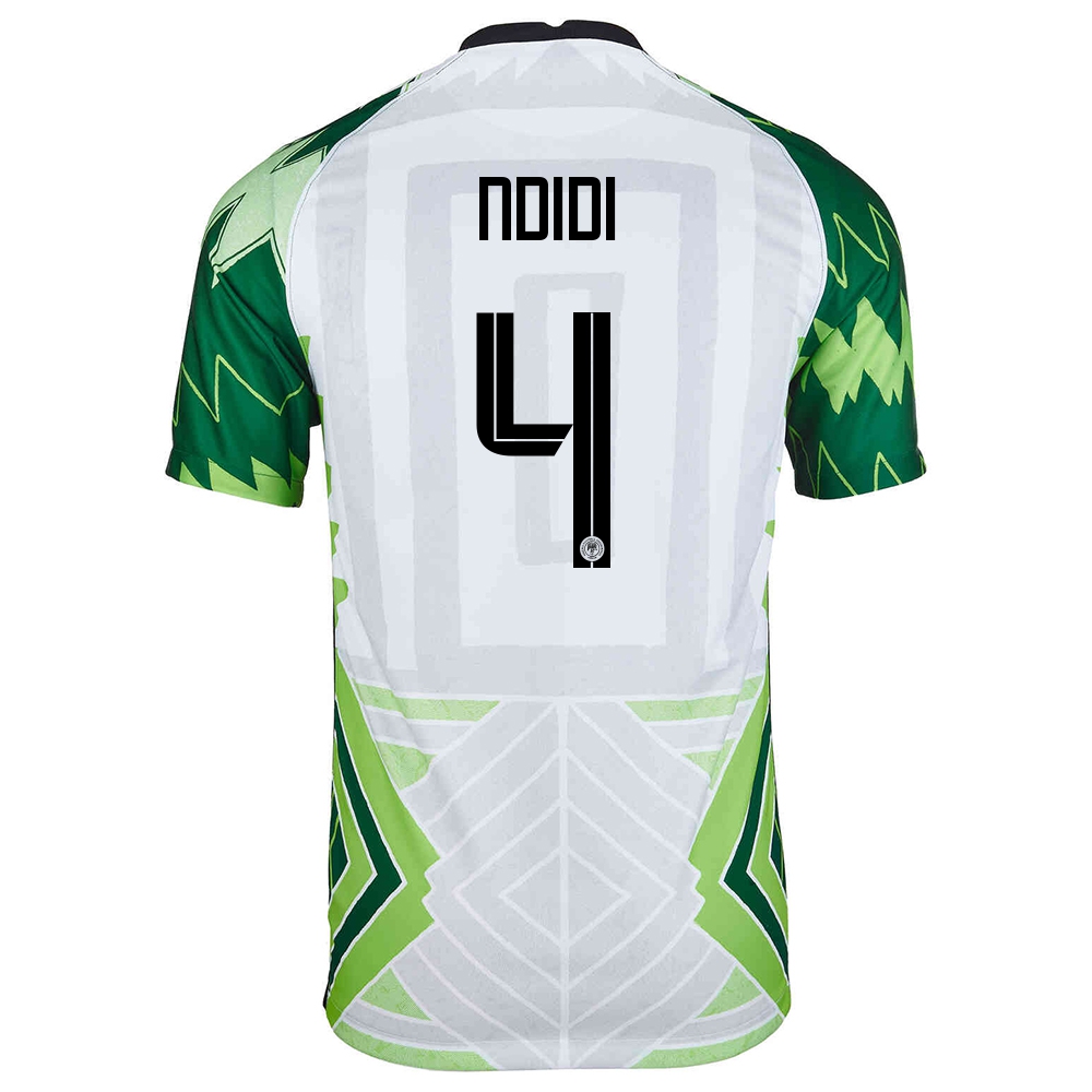 Niño Selección De Fútbol De Nigeria Camiseta Wilfred Ndidi #4 1ª Equipación Verde Blanco 2021 Chile