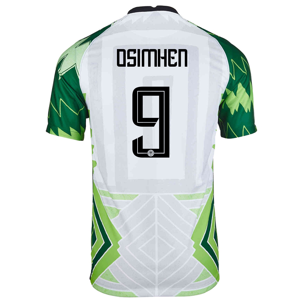 Niño Selección De Fútbol De Nigeria Camiseta Victor Osimhen #9 1ª Equipación Verde Blanco 2021 Chile