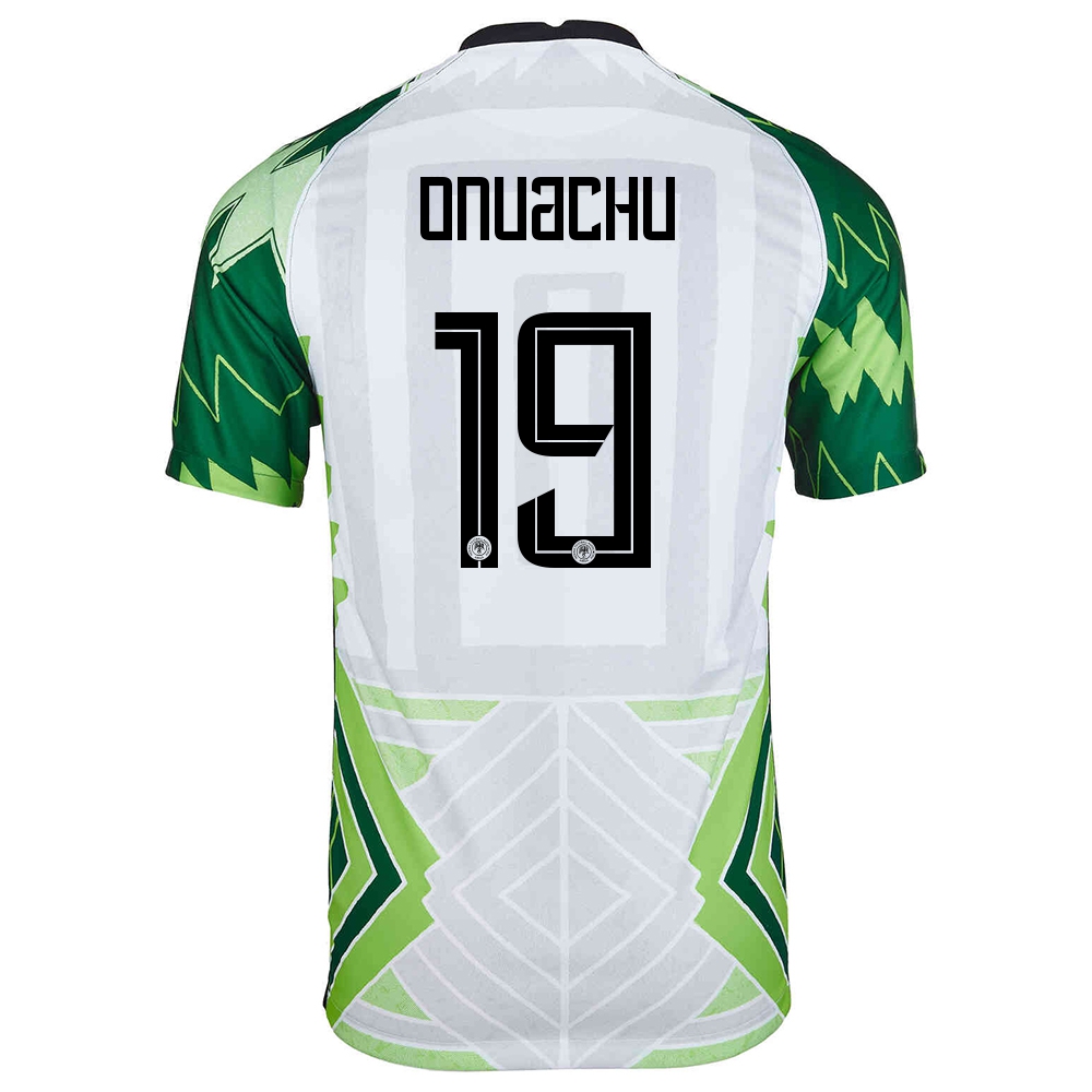 Mujer Selección De Fútbol De Nigeria Camiseta Paul Onuachu #19 1ª Equipación Verde Blanco 2021 Chile