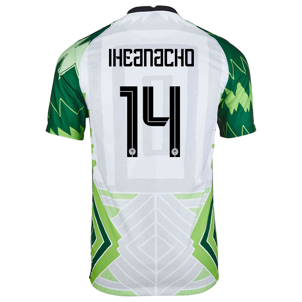 Mujer Selección De Fútbol De Nigeria Camiseta Kelechi Iheanacho #14 1ª Equipación Verde Blanco 2021 Chile