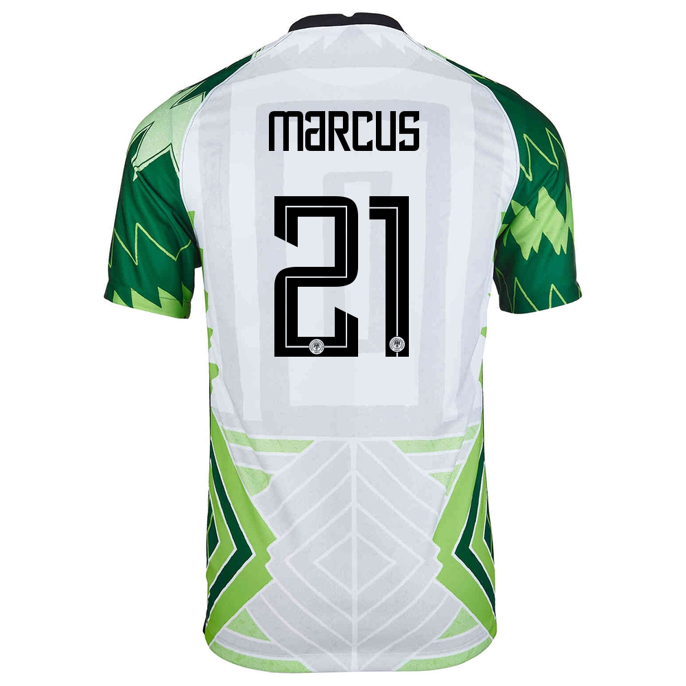 Mujer Selección De Fútbol De Nigeria Camiseta Abraham Marcus #21 1ª Equipación Verde Blanco 2021 Chile