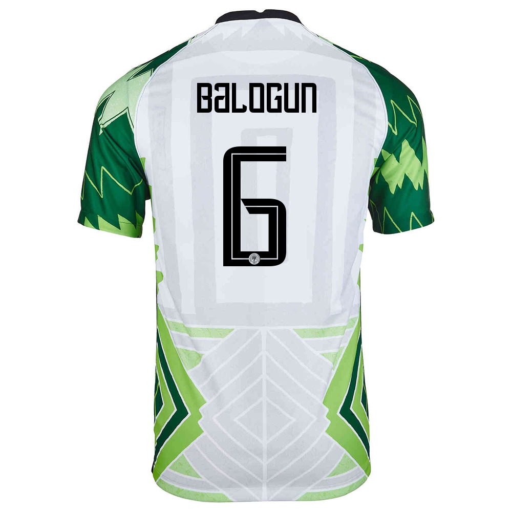 Niño Selección De Fútbol De Nigeria Camiseta Leon Balogun #6 1ª Equipación Verde Blanco 2021 Chile