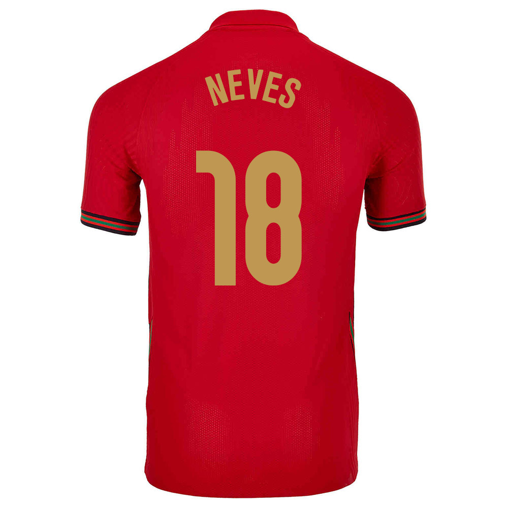 Mujer Selección De Fútbol De Portugal Camiseta Ruben Neves #18 1ª Equipación Rojo 2021 Chile