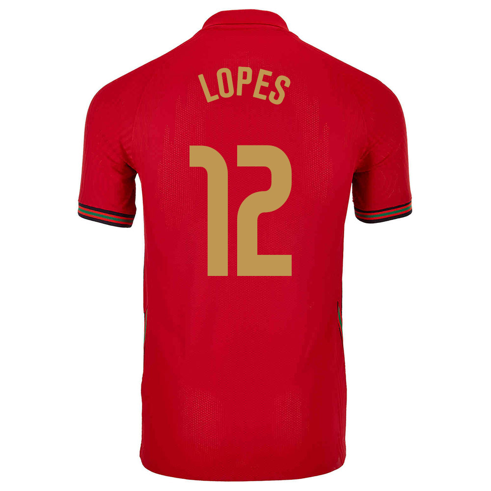Hombre Selección De Fútbol De Portugal Camiseta Anthony Lopes #12 1ª Equipación Rojo 2021 Chile